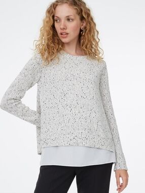 Club Monaco Kaelane Mixed Flecked Sweater In Grey Mix Sz XS